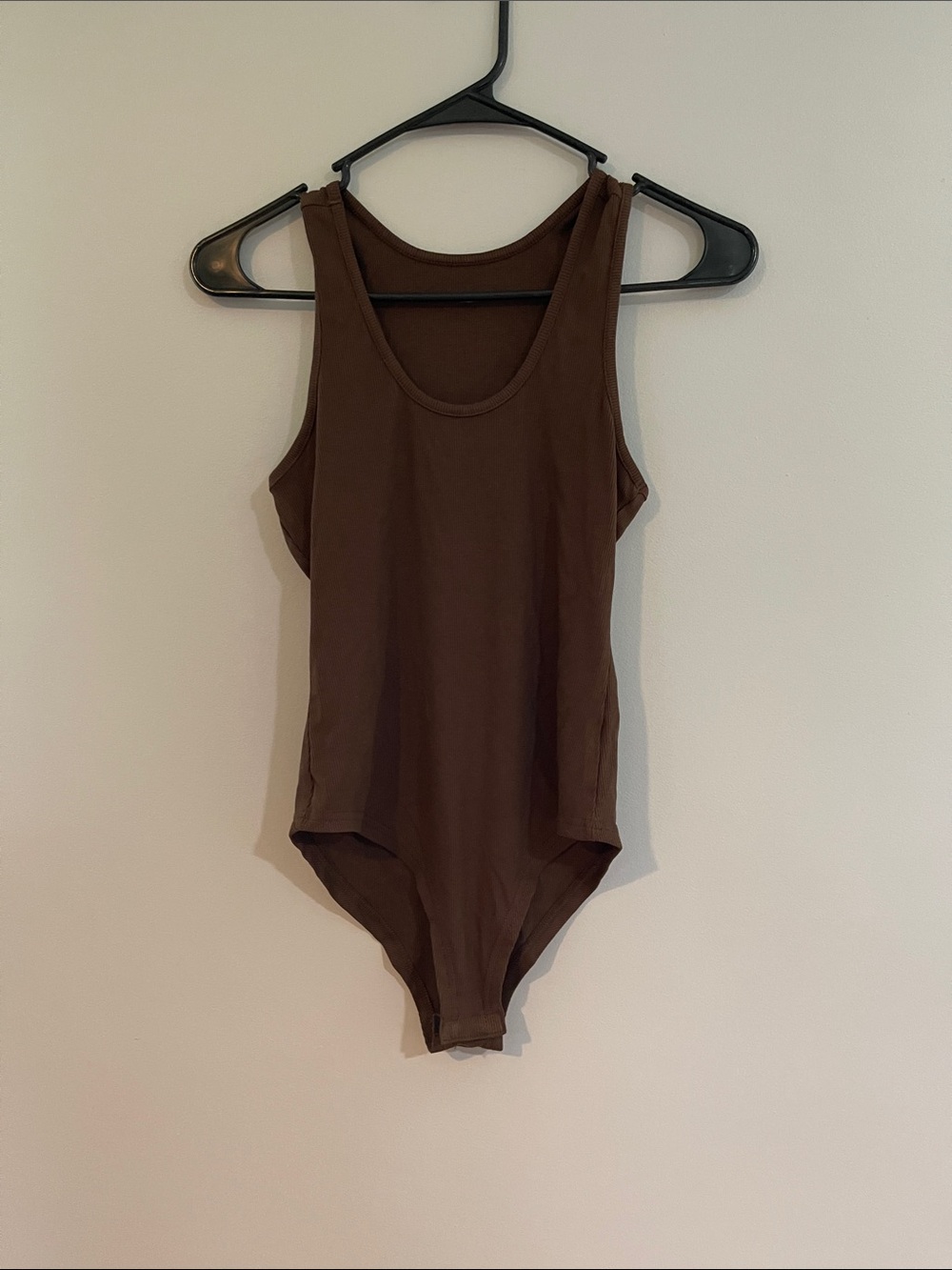 Classic chocolate brown Ribbed Bodysuit - Women